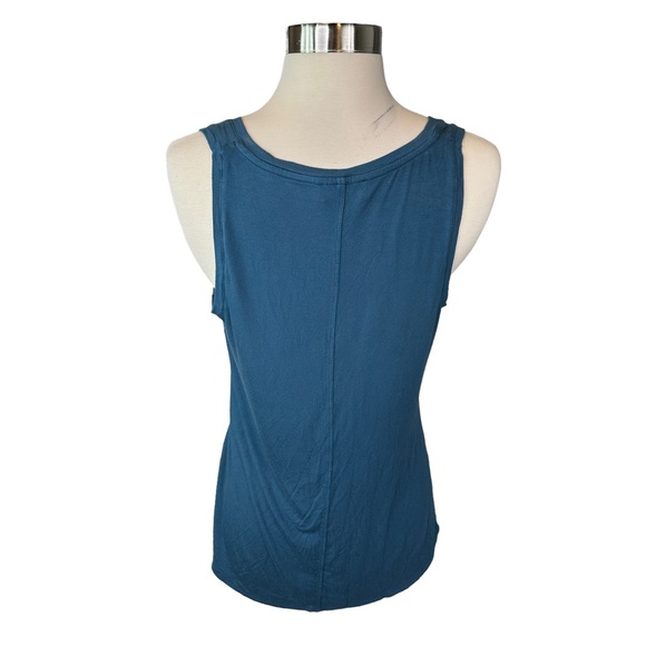 Babaton Artizia Tank Top Womens Sleeveless Stretch V Neck Blouse Blue Small - Picture 5 of 10